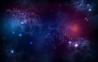 Wall Mural - abstract open space background. starfield, universe, nebula in galaxy. vector illustration