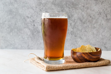 Poster - Cool Refreshing Amber Beer with Snacks.