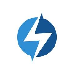 Sticker - Thunder logo. Power icon. Electric symbol. Vector eps 08.