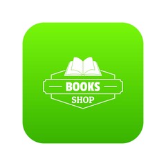Wall Mural - Book shop icon green vector