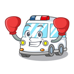 Poster - Boxing ambulance character cartoon style