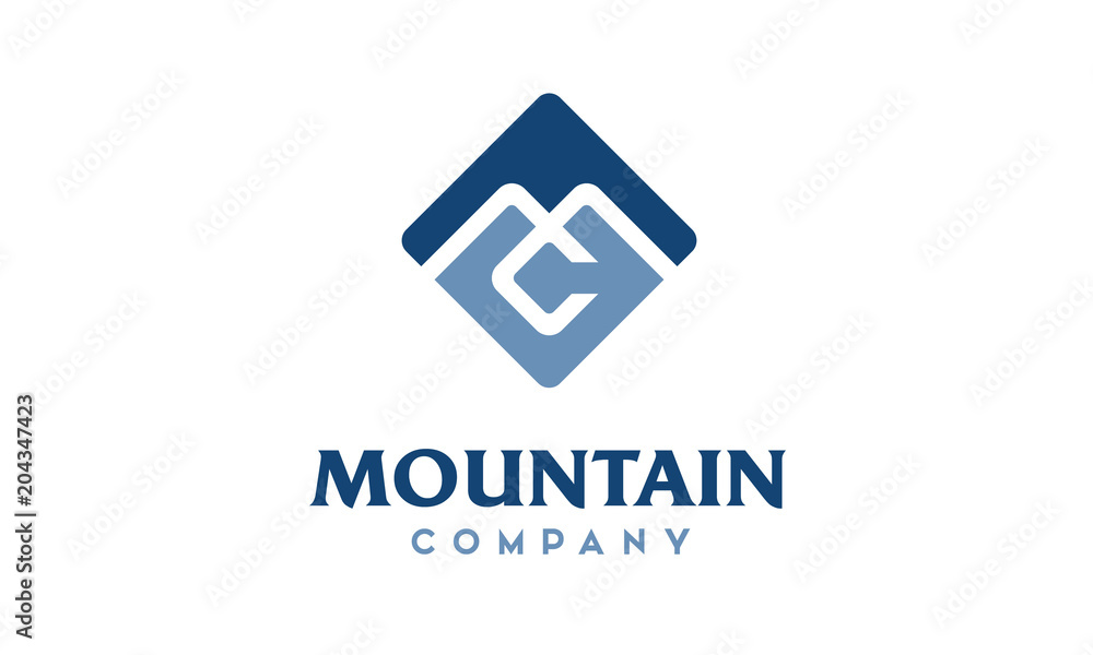 Monogram Initials MC CM Mountain Company Square logo design Stock ...