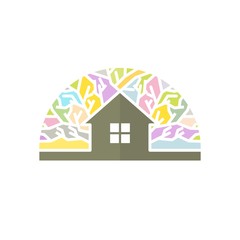 Canvas Print - home logo. roof icon. building symbol. vector eps 08.