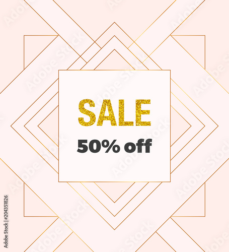 Geometric Golden Lines On The Pink Background Modern Minimalist Geometric Golden Lines On The Pink Background Modern Minimalist