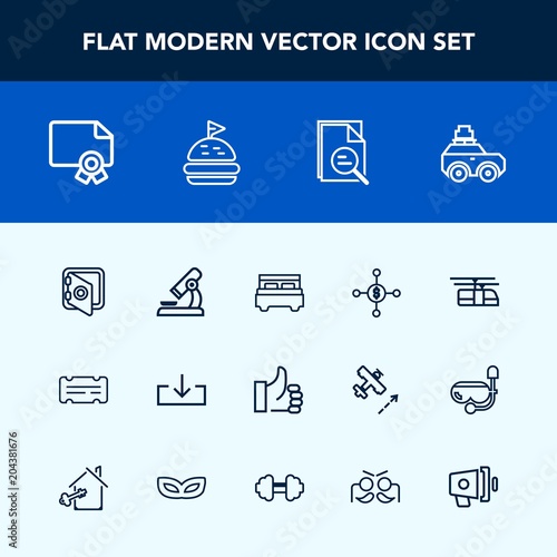 Modern Simple Vector Icon Set With Double Sign Ticket