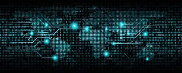 Binary code abstract background, Digital communication code, Technology background
