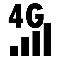 Wall Mural - 4g network filled icon on white background. flat style. 4g sign. pixel vector illustration for logo,