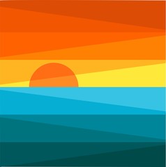 Sea sunset background