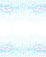 Poster - Blue dotted lines, abstract halftone and perspective background.