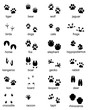 © Design Studio RM - Set of footprints of wild animals, illustration of black silhouette
