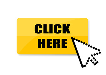 Canvas Print - Click here yellow vector icon