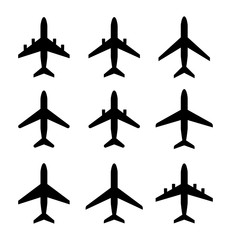 Wall Mural - Plane icon set. Vector illustration