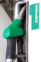 unleaded petrol at the petrol pump station