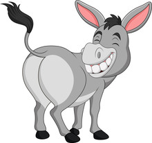 Cartoon Happy Donkey Showing Ass