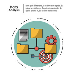 Sticker - Data analysis infographic concept with elements vector illustration graphic design