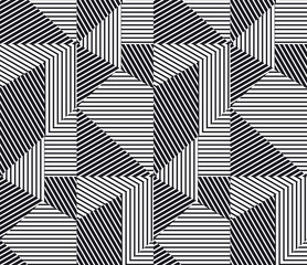 Wall Mural - complex geometric stripes seamless pattern.