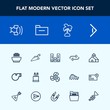 © Amid - Modern, simple vector icon set with palm, player, mobile, education, nature, building, sport, shovel, ventilator, substitute, dish, concept, cool, whistle, referee, telephone, leaf, music, audio icons