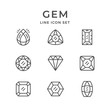 Set line icons of gem