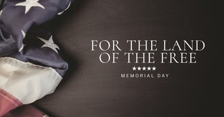 Wall Mural - memorial day message and stars with american flag and black