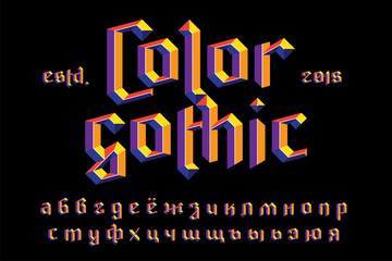 Poster - Color gothic alphabet