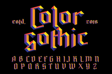 Wall Mural - Color gothic alphabet