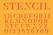 Display stencil serif antique font