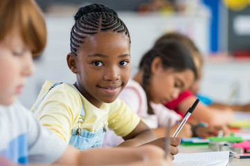 african girl at elementary school