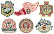 Vintage College athletic sporting department vector badge and patch collection for print or embroidery
