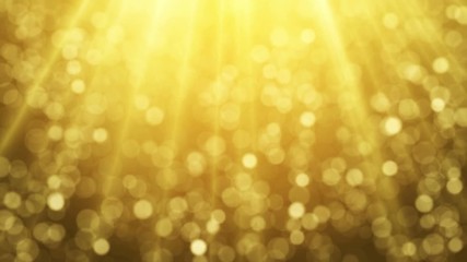 Wall Mural - yellow circles, sunny beams in blurred background, animation loop.