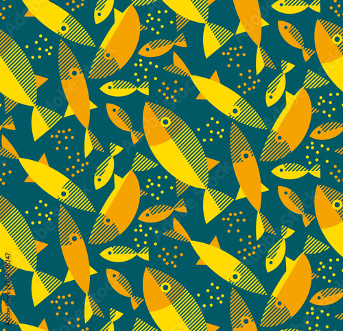 gold fish seamless pattern ...