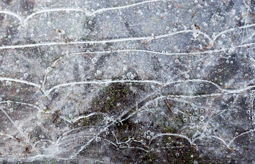 Cracked ice surface