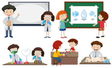 Wall Mural - a set of students learning