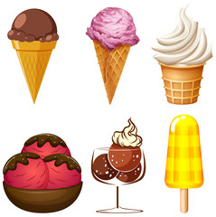 Wall Mural - A Set of Delicious Ice Cream