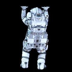 Wall Mural - Astronaut in darkness. Mixed media