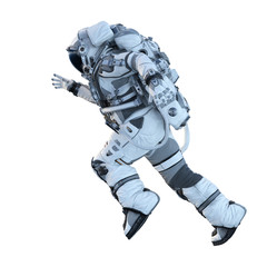 Wall Mural - Astronaut on white. Mixed media