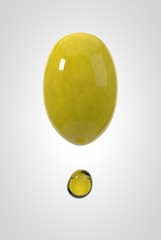 clear green olive. 3d illustration