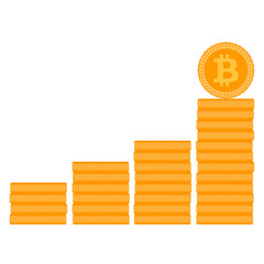 Wall Mural - Bitcoin stack ladder or stairs