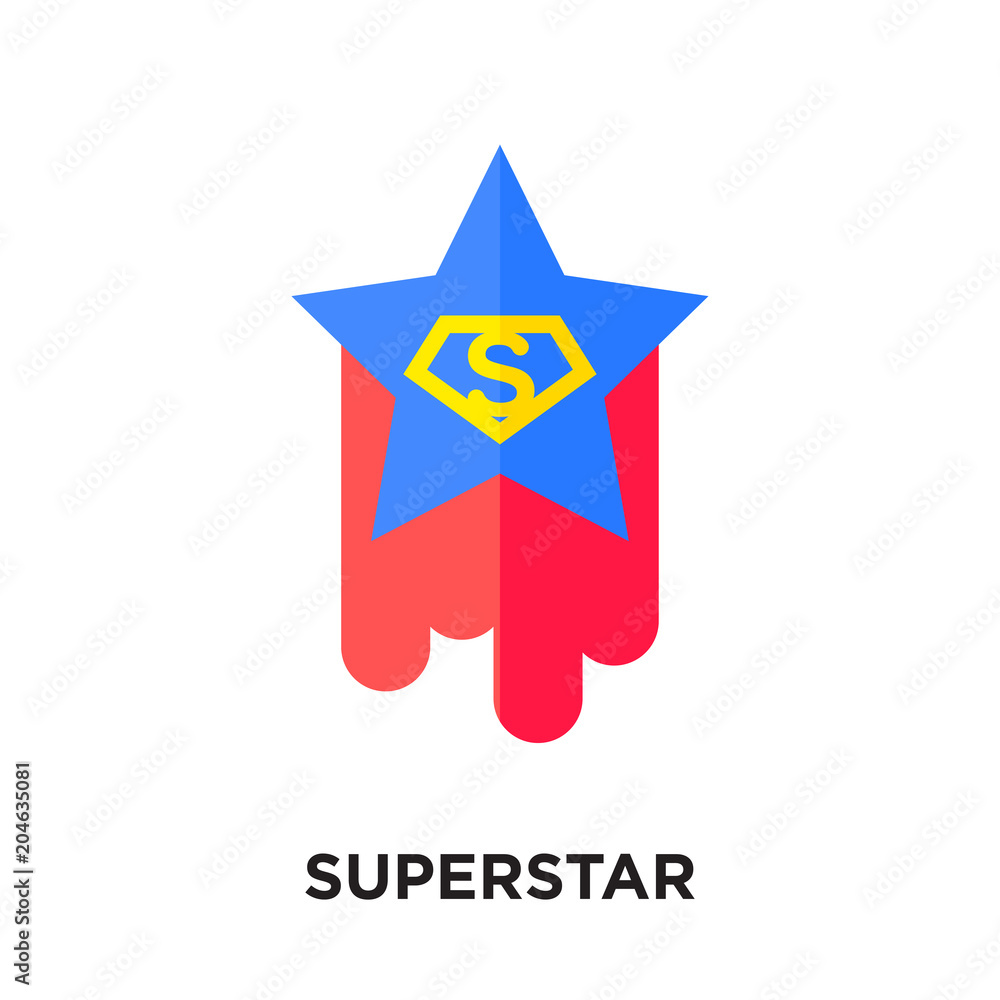 superstar logo isolated on white background , colorful vector icon ...