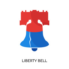 Wall Mural - liberty bell logo isolated on white background , colorful vector icon, brand sign & symbol for your business