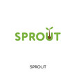 sprout logo isolated on white background , colorful brand sign & symbol for your business