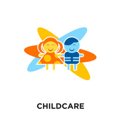 Wall Mural - childcare logo isolated on white background , colorful vector icon, brand sign & symbol for your business