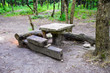 © eleonimages - A homemade table and benches in the forest