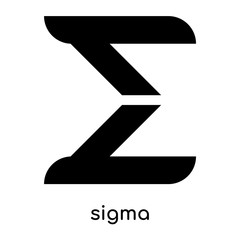 sigma symbol isolated on white background , black vector sign and symbols