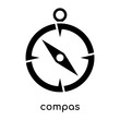 compas symbol isolated on white background , black vector sign and symbols