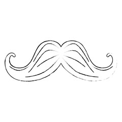 Sticker - mustache hipster style accessory vector illustration design