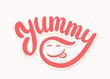 Yummy word. Vector lettering.