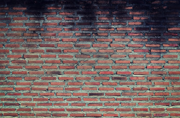 Brick wall house old brown square pattern background. 