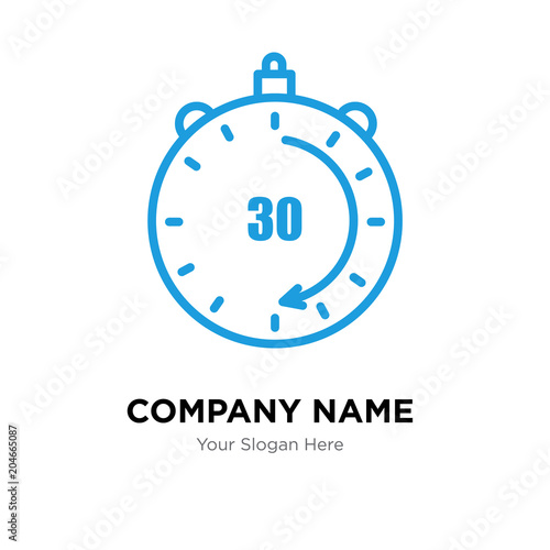 Fotomural 30 minutes company logo design template, colorful vector icon for your business,