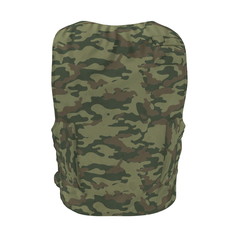 Military Camouflage Vest on white. 3D illustration