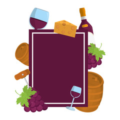 Sticker - emblem design with wine alcohol beverage